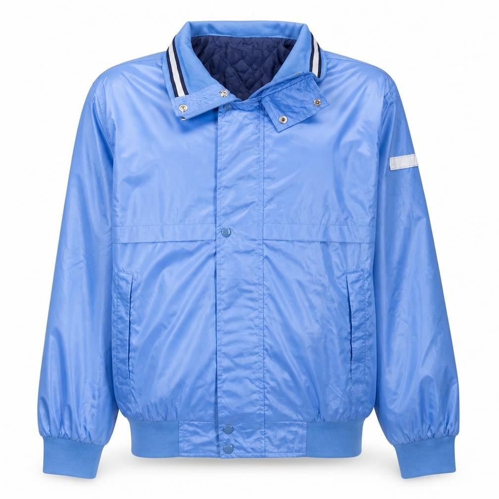 Champion Men Blue L Windbreaker Jacket Nylon Lightweight Lined