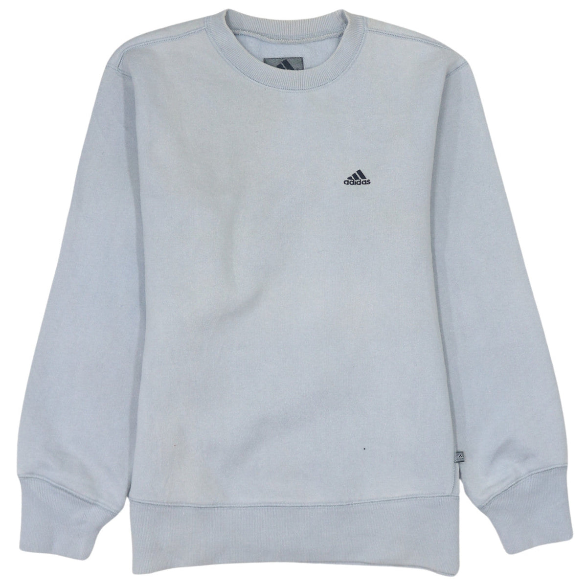 Adidas Boys Light Blue Crew Neck Pullover Sweatshirt Size 164