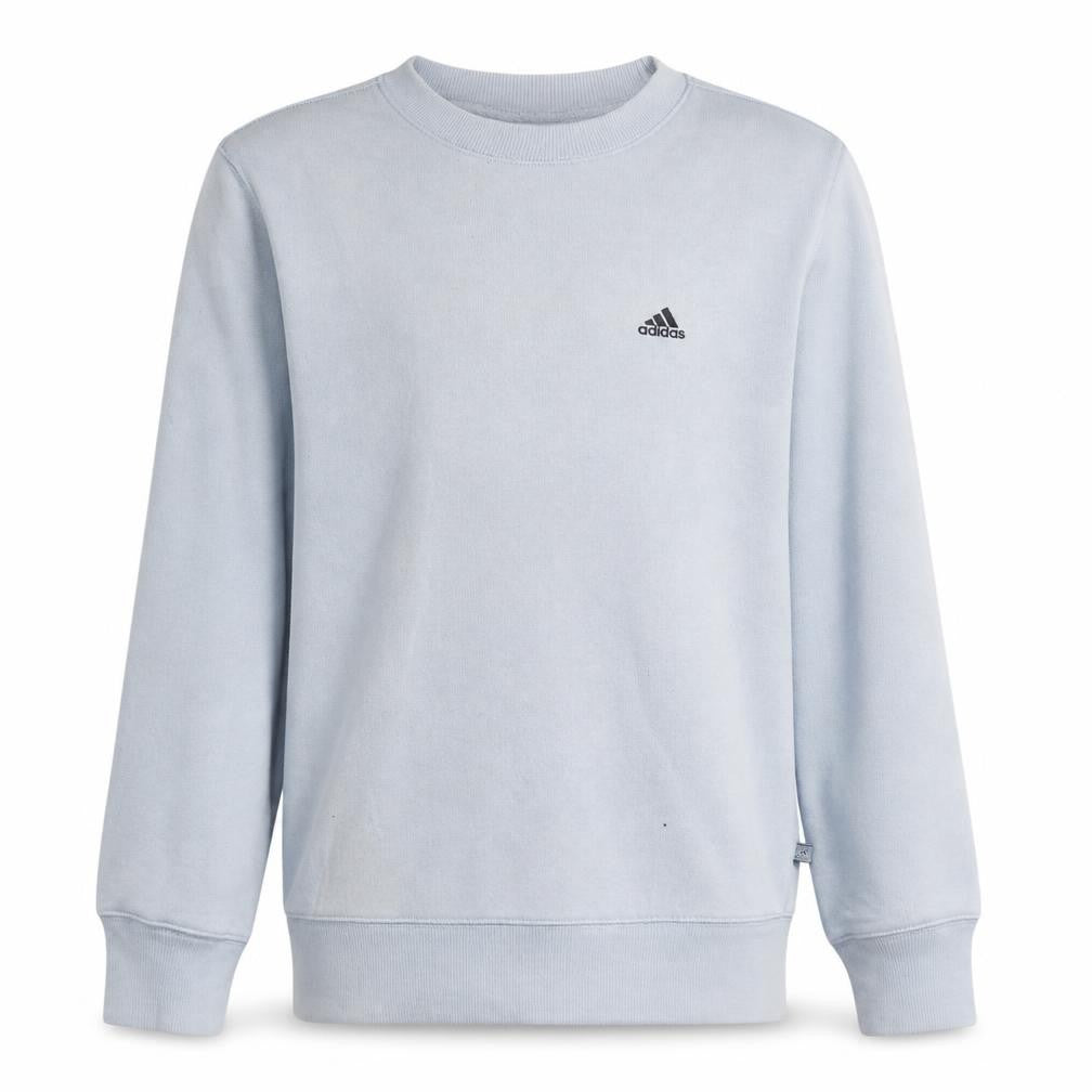 Adidas Boys Light Blue Crew Neck Pullover Sweatshirt Size 164