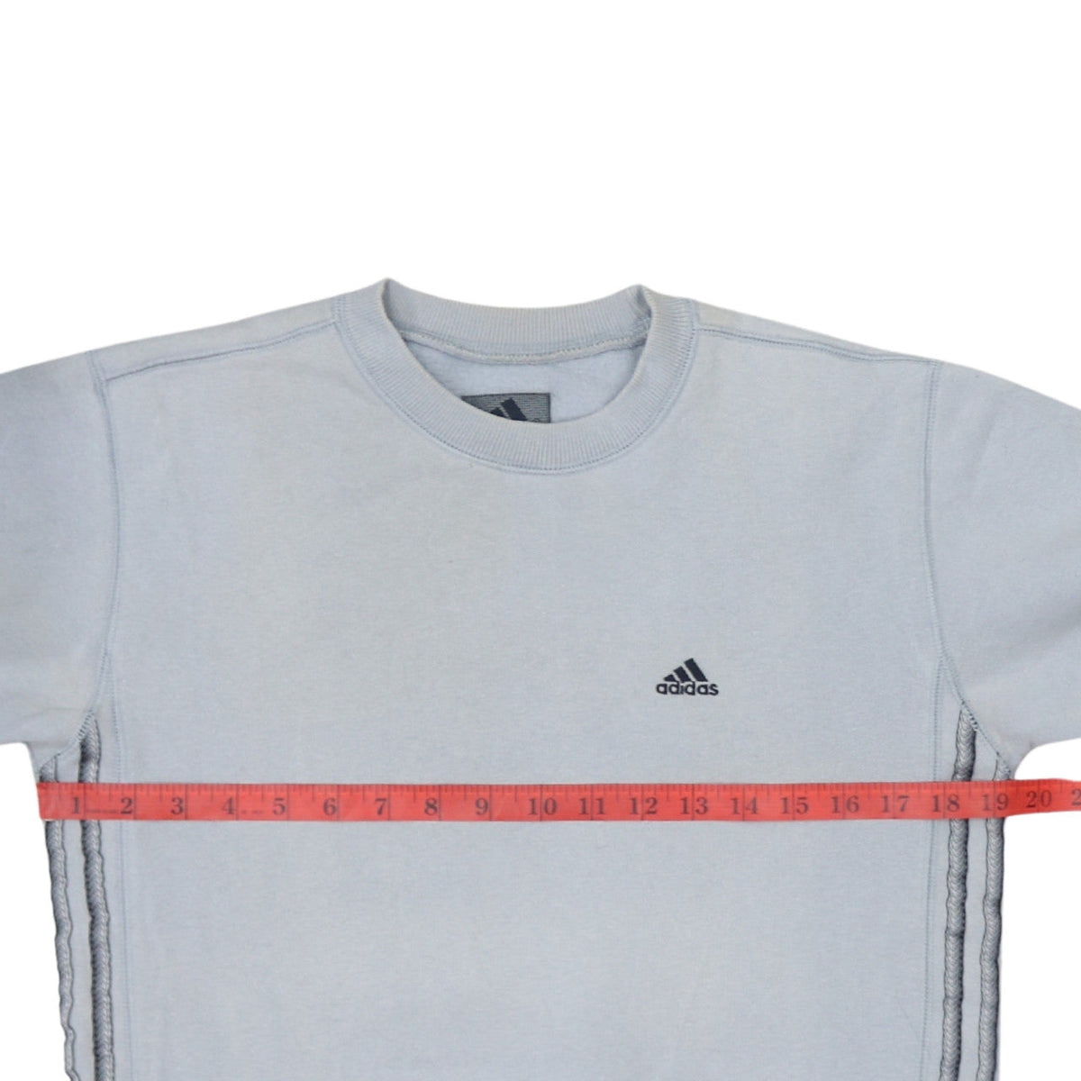 Adidas Boys Light Blue Crew Neck Pullover Sweatshirt Size 164
