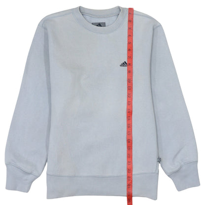 Adidas Boys Light Blue Crew Neck Pullover Sweatshirt Size 164