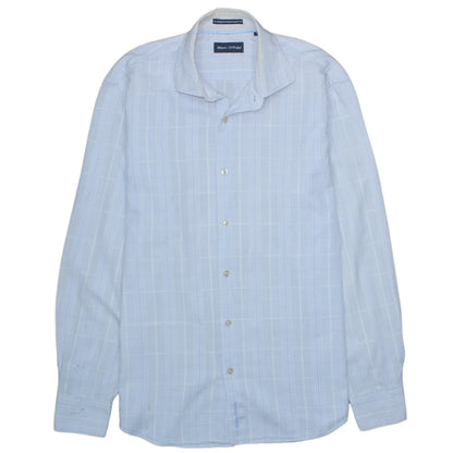 Marc O'Polo Men's Blue Check Cotton Long Sleeve Button-Up Shirt L
