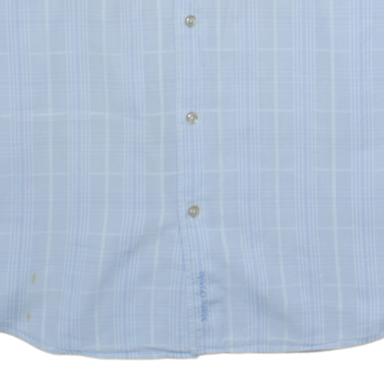 Marc O'Polo Men's Blue Check Cotton Long Sleeve Button-Up Shirt L