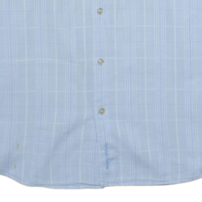 Marc O'Polo Men's Blue Check Cotton Long Sleeve Button-Up Shirt L