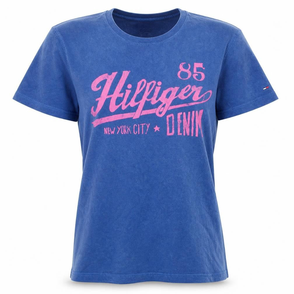 Womens UK Size M Tommy Hilfiger Blue Basic T-Shirt