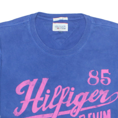 Womens UK Size M Tommy Hilfiger Blue Basic T-Shirt