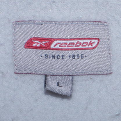 Reebok Womens Red Hooded Puffer Jacket L Full Zip Winter Coat