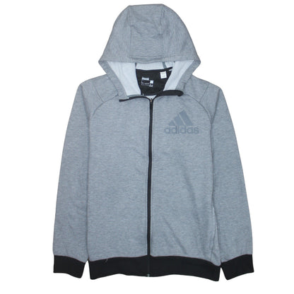 Mens UK Size L adidas Grey Full Zip Hoodie