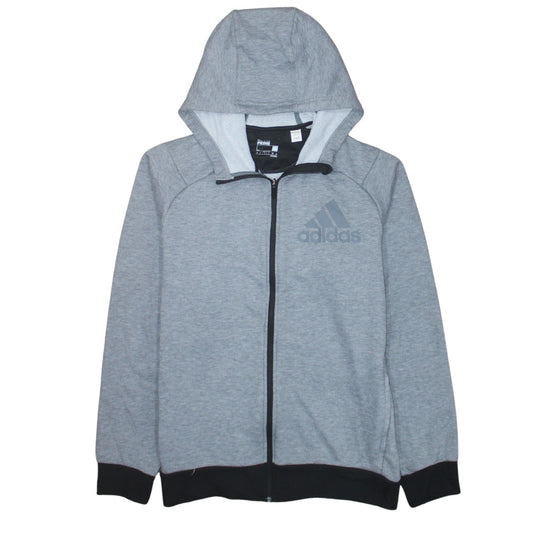 Mens UK Size L adidas Grey Full Zip Hoodie