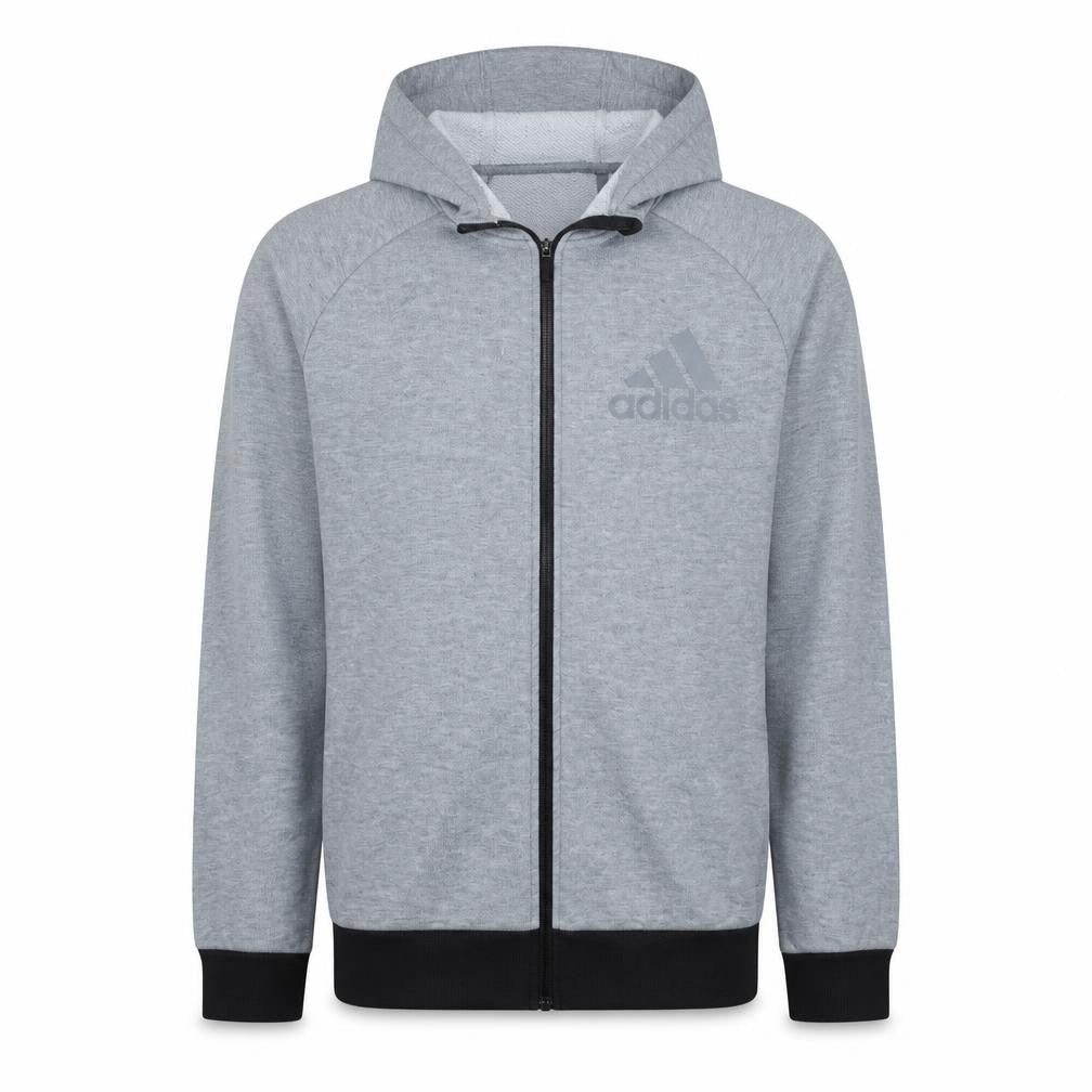 Mens UK Size L adidas Grey Full Zip Hoodie