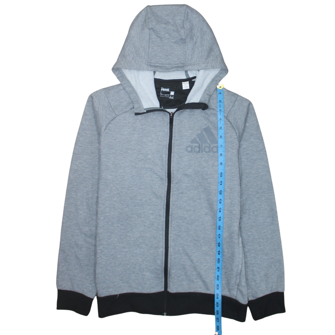Mens UK Size L adidas Grey Full Zip Hoodie