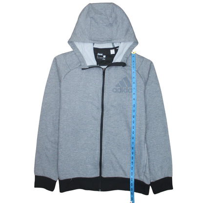 Mens UK Size L adidas Grey Full Zip Hoodie