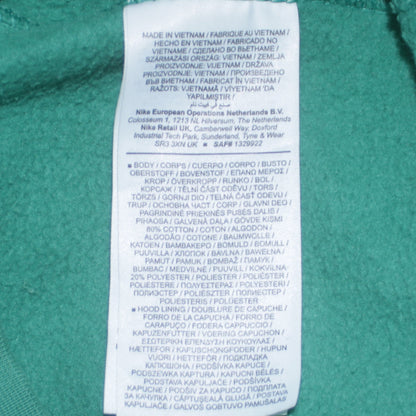 Mens UK Size XS Nike Green Pullover Hoodie