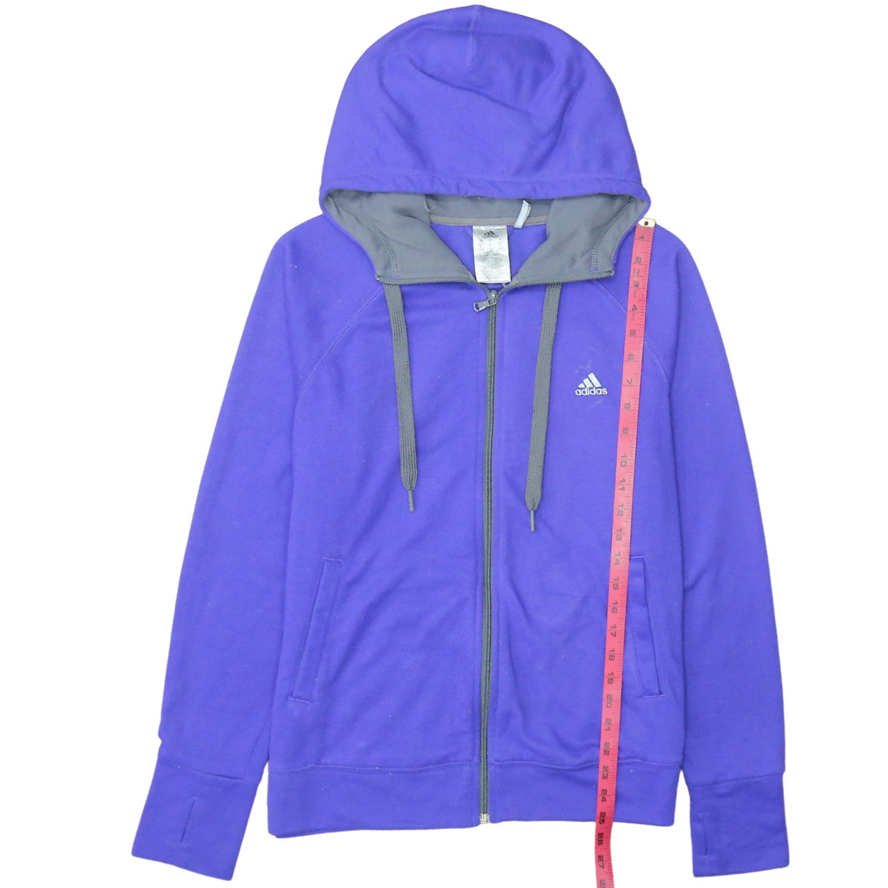 Womens UK Size L adidas Purple Full Zip Hoodie