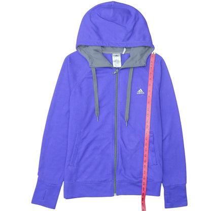 Womens UK Size L adidas Purple Full Zip Hoodie
