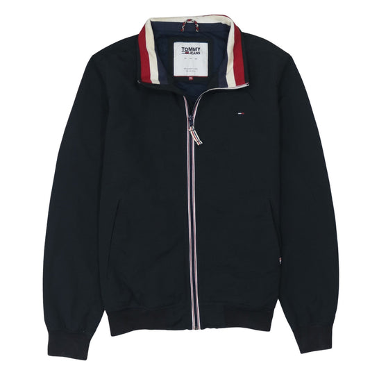 Tommy Jeans Men’s Black XL Bomber Jacket Full Zip Stand Collar