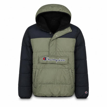Champion Men's Green Hooded Puffer Jacket Medium