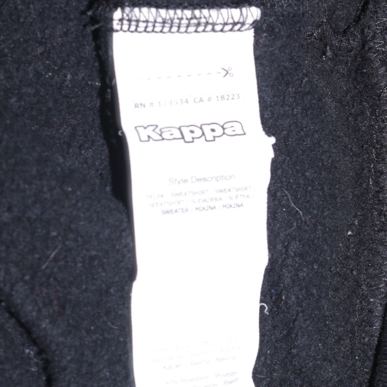 Mens UK Size S Kappa Black Pullover Hoodie
