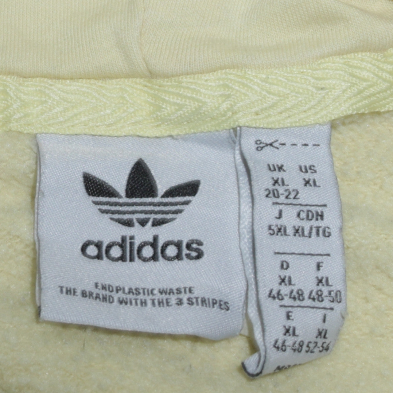 Womens UK Size XL adidas Yellow Pullover Hoodie