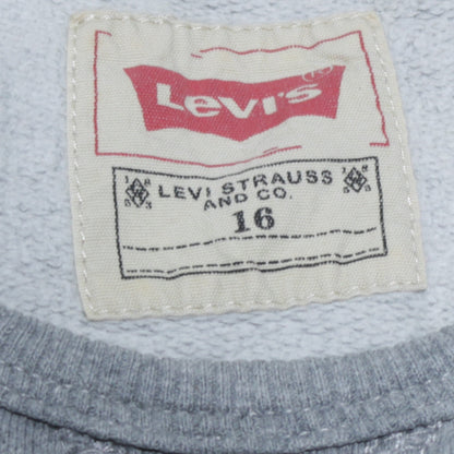 Levi's Boys Grey Logo Pullover Sweatshirt Size 16 Years Crew Neck