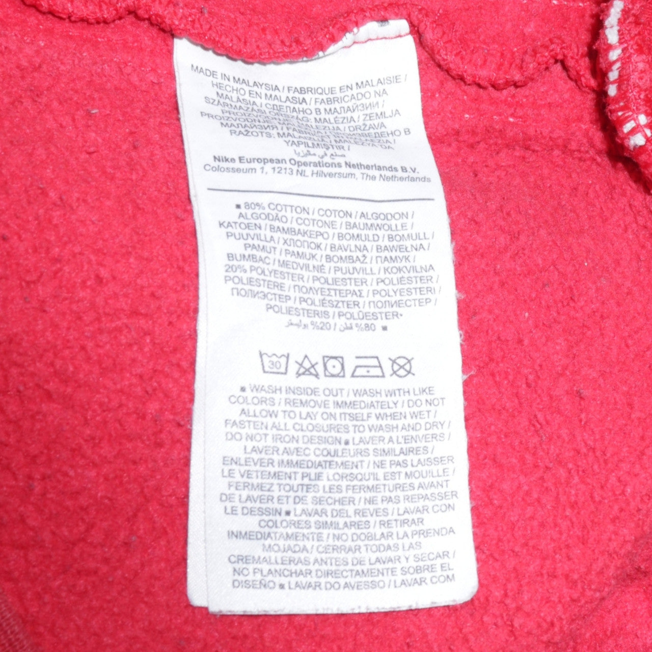 Mens UK Size M Nike Red Pullover Sweatshirt