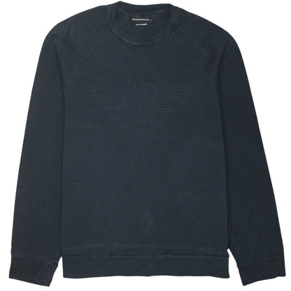 Mens UK Size M Emporio Armani Black Pullover Sweatshirt