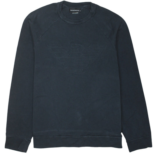 Mens UK Size M Emporio Armani Black Pullover Sweatshirt