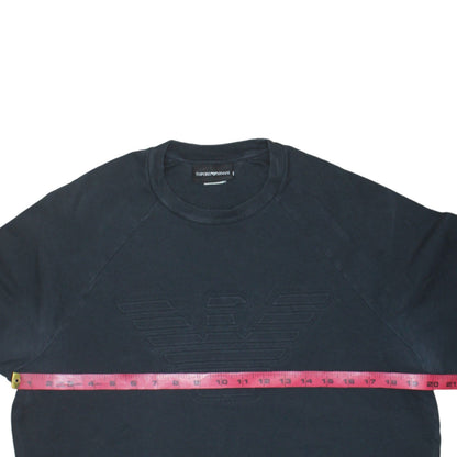 Mens UK Size M Emporio Armani Black Pullover Sweatshirt