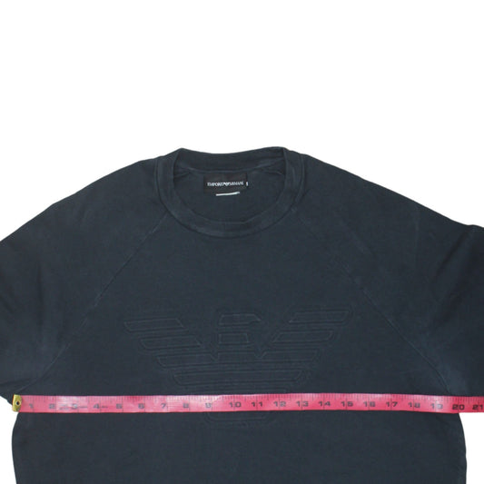 Mens UK Size M Emporio Armani Black Pullover Sweatshirt