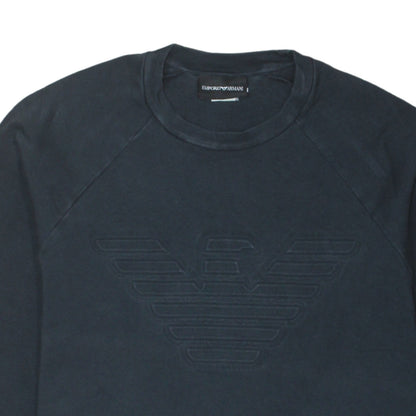 Mens UK Size M Emporio Armani Black Pullover Sweatshirt
