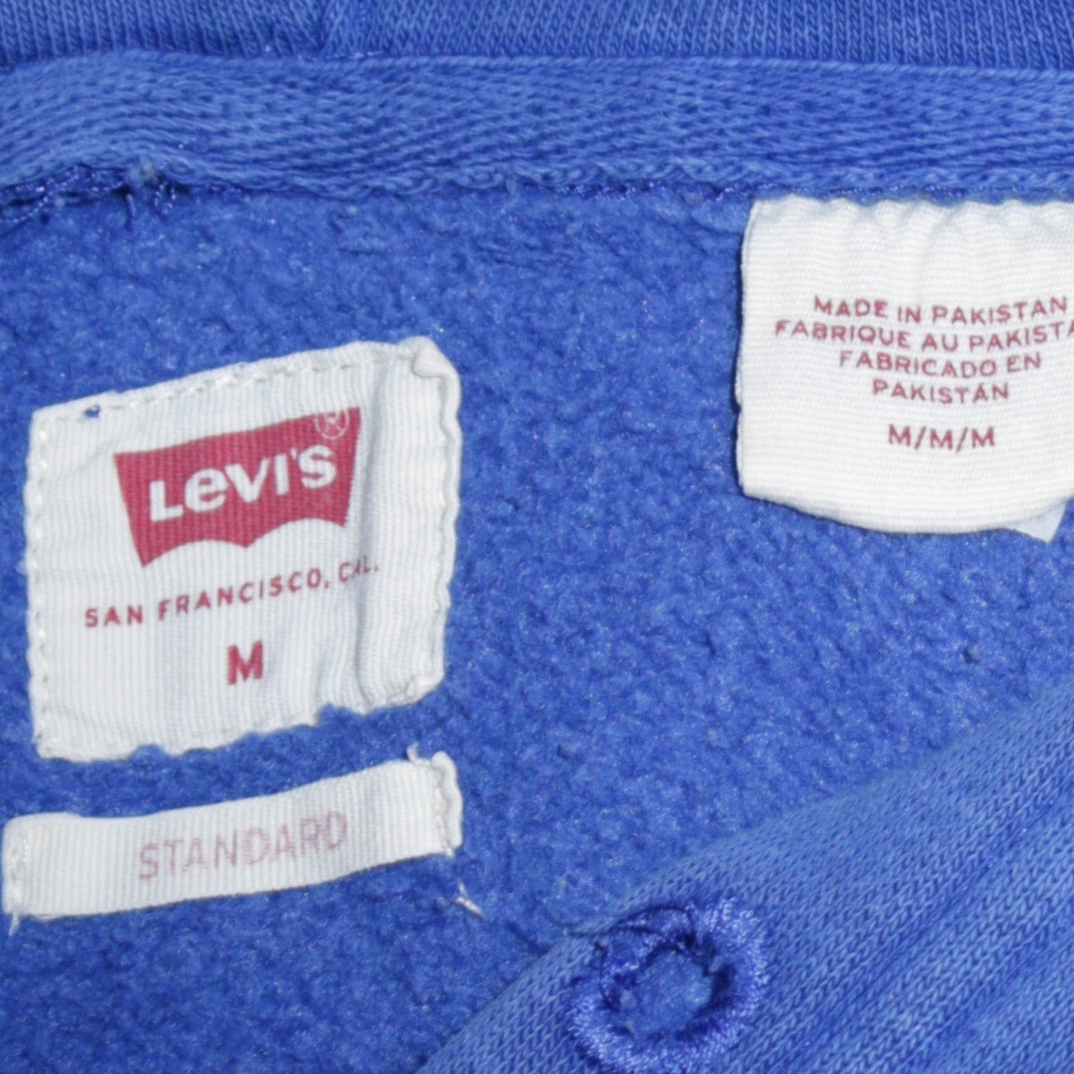 Mens UK Size M Levi's Blue Pullover Hoodie