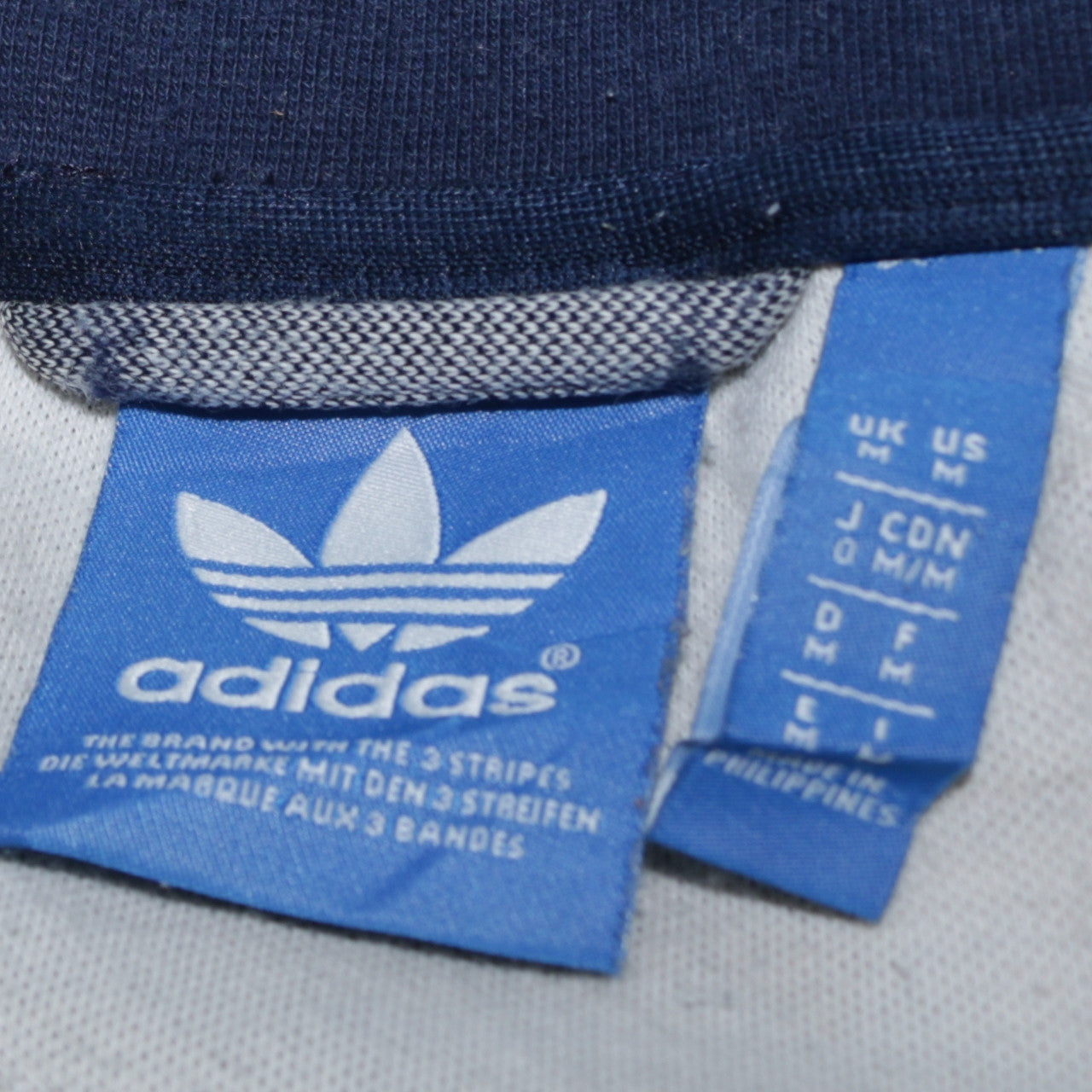Mens UK Size M adidas Blue Full Zip Sweatshirt