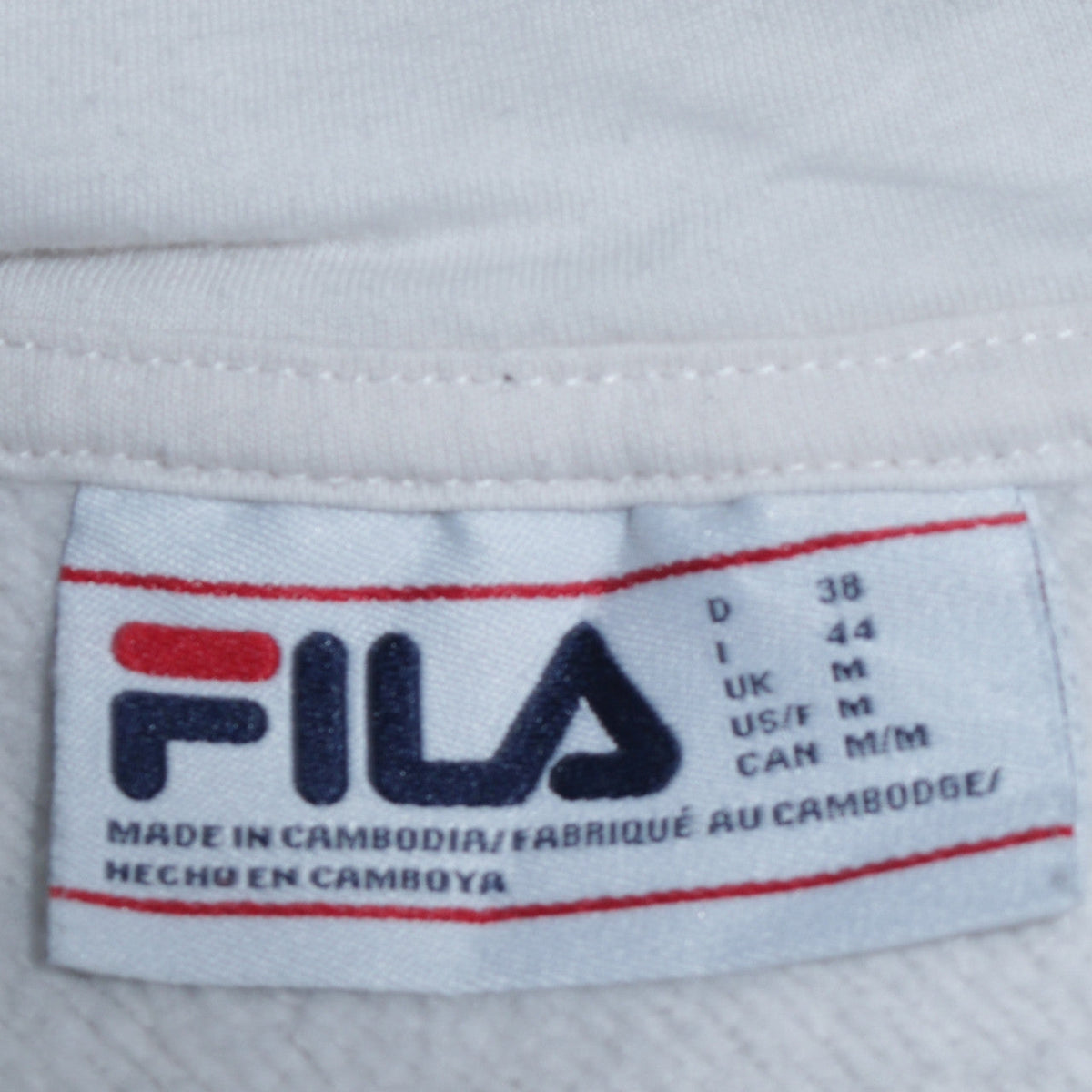 Womens UK Size M FILA White Pullover Hoodie
