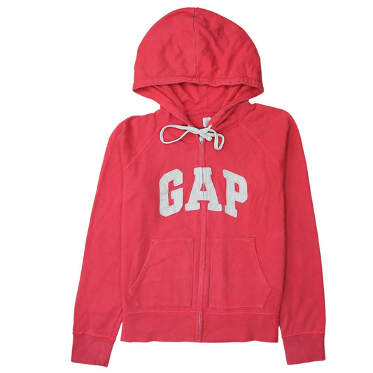 Womens UK Size M Gap Red Full Zip Hoodie