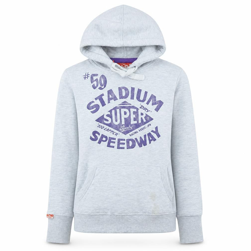 Womens UK Size XS Superdry Grey Pullover Hoodie