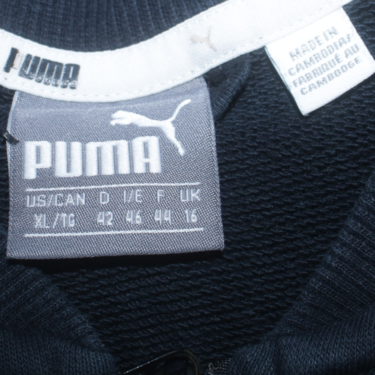 Womens UK Size XL PUMA Black Full Zip Hoodie