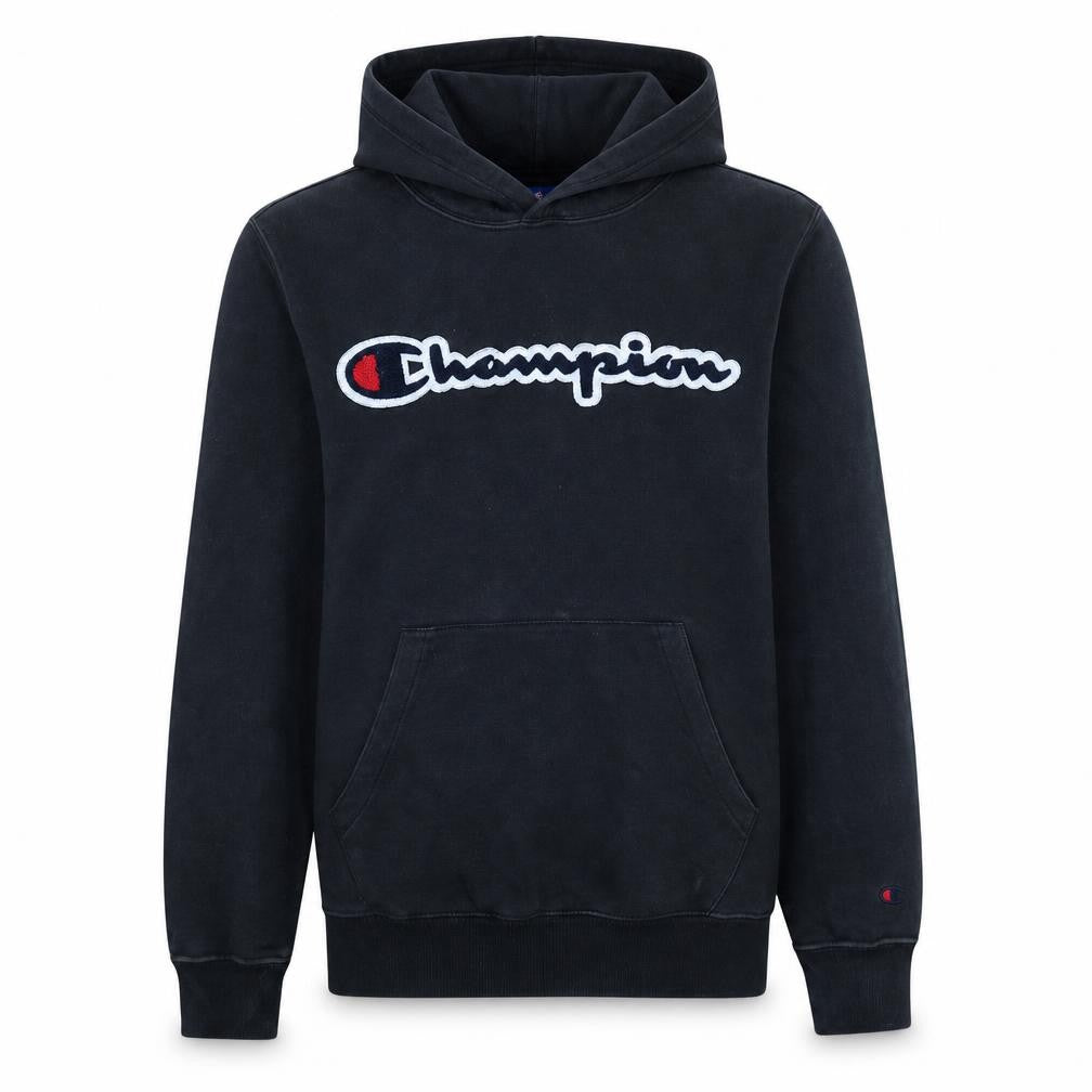Champion Boys Black XL 13-14 Years Pullover Hoodie with Logo