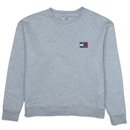 Womens UK Size S Tommy Jeans Grey Pullover Sweatshirt