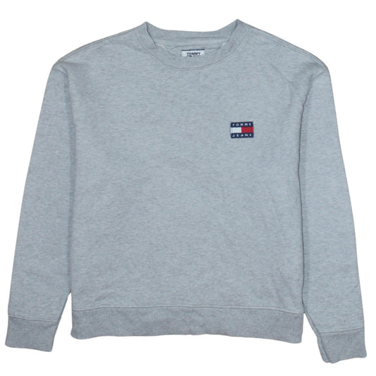 Womens UK Size S Tommy Jeans Grey Pullover Sweatshirt
