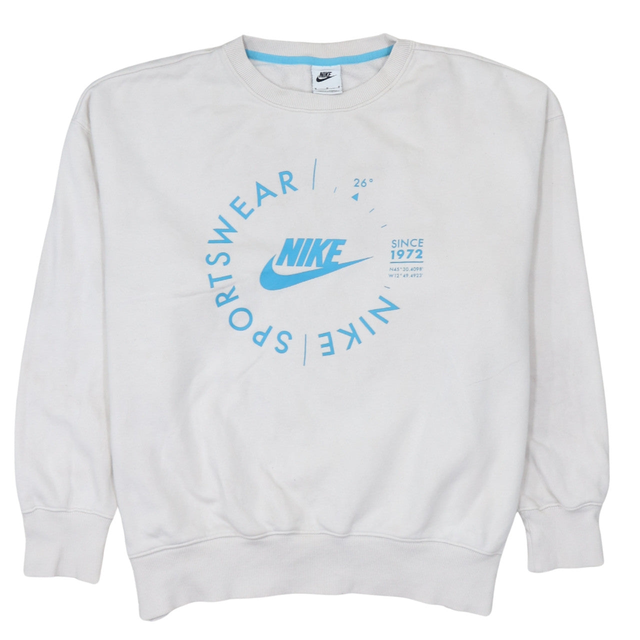 Mens UK Size M Nike White Pullover Sweatshirt