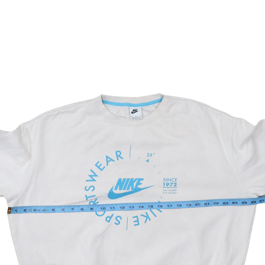Mens UK Size M Nike White Pullover Sweatshirt