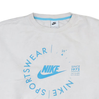 Mens UK Size M Nike White Pullover Sweatshirt