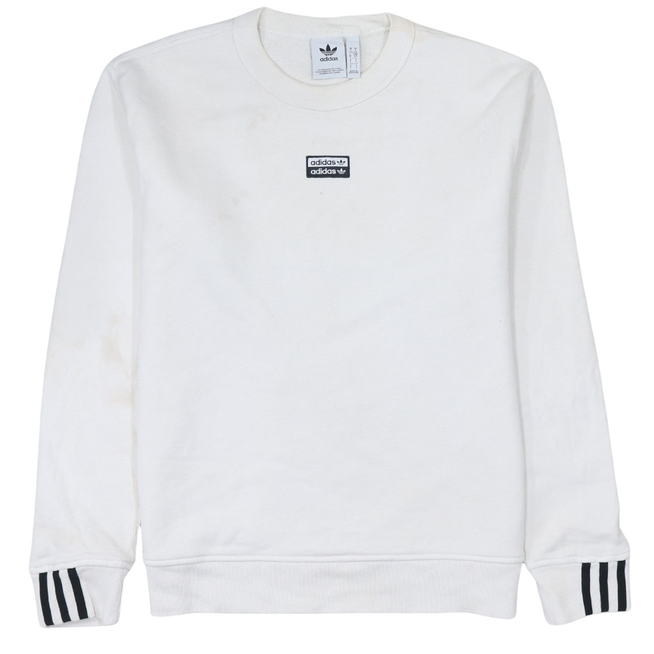 Mens UK Size S adidas White Pullover Sweatshirt