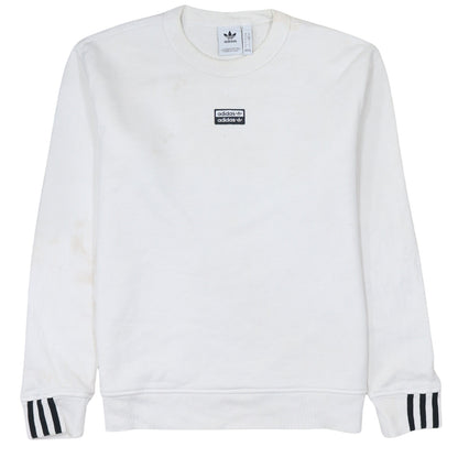 Mens UK Size S adidas White Pullover Sweatshirt