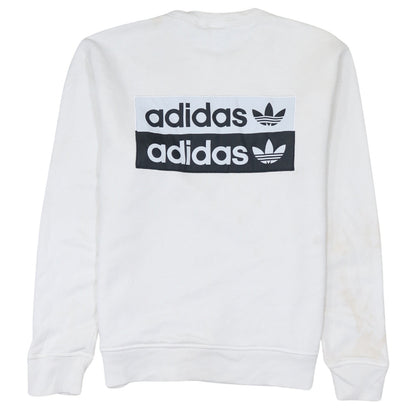 Mens UK Size S adidas White Pullover Sweatshirt