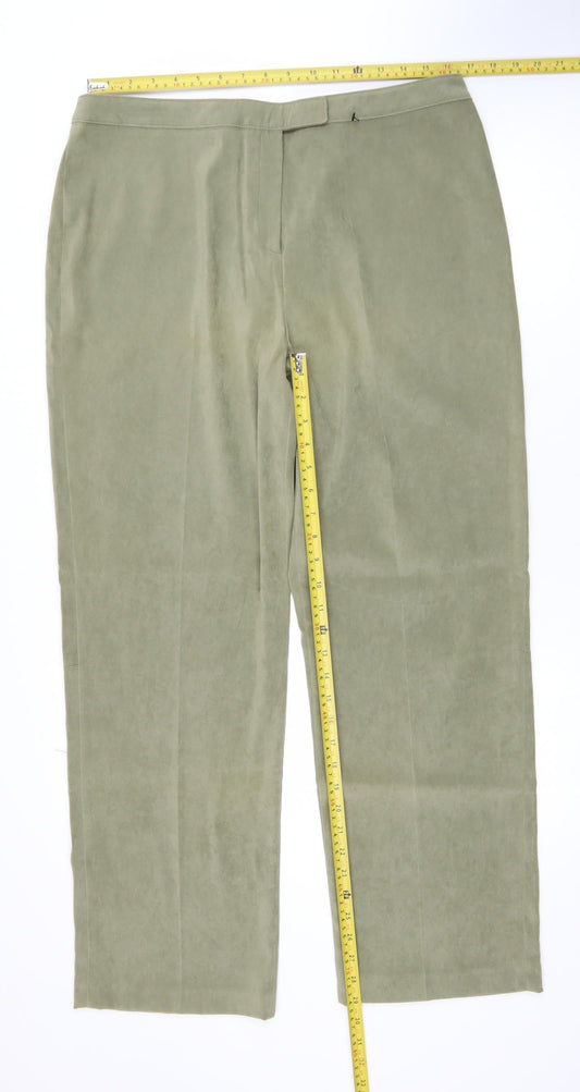 Womens UK Size 18 George Regular Fit Casual Workwear Green Trousers