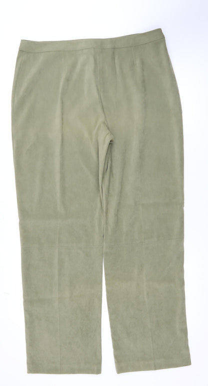 Womens UK Size 18 George Regular Fit Casual Workwear Green Trousers