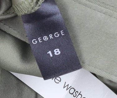 Womens UK Size 18 George Regular Fit Casual Workwear Green Trousers