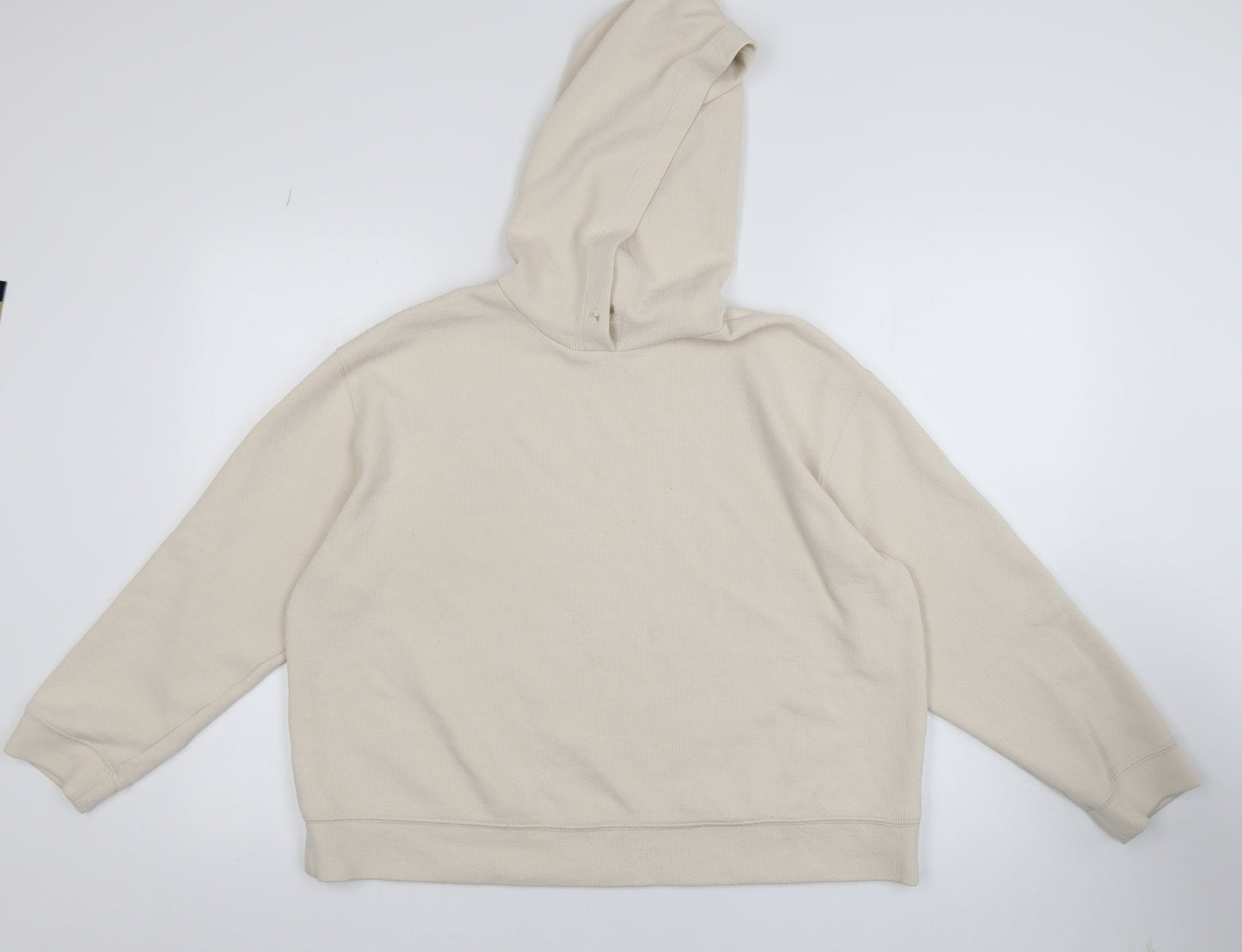 Womens UK Size M Zara Beige Pullover Hoodie