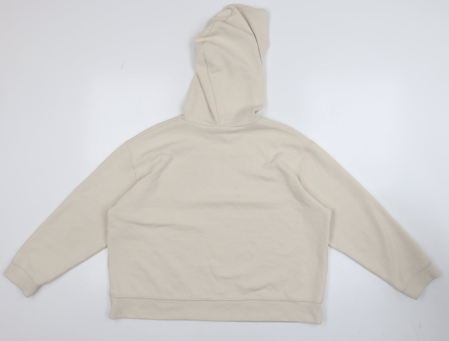 Womens UK Size M Zara Beige Pullover Hoodie